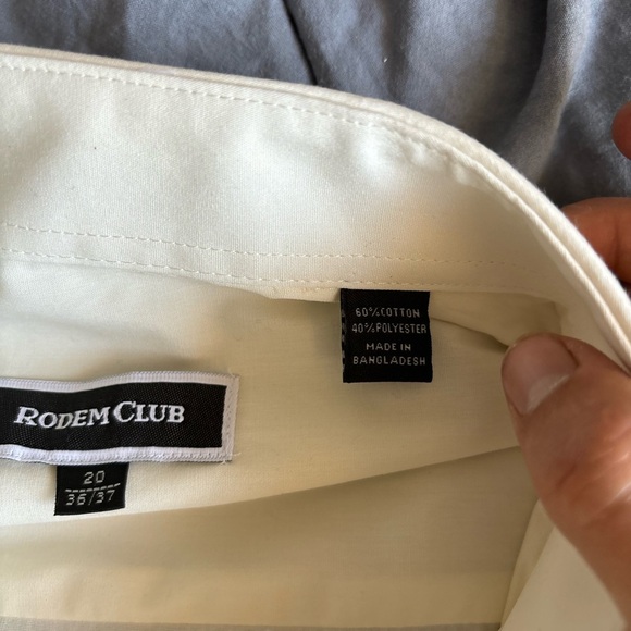 Rodem Club Men’s Longsleeve Button Up Dress Shirt Size 20 35/37 NEW with Tags - Picture 10 of 16